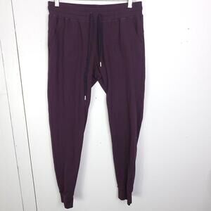 Zyia Active Pants Womens M Joggers Pull On Drawstring Maroon Athleisure Workout